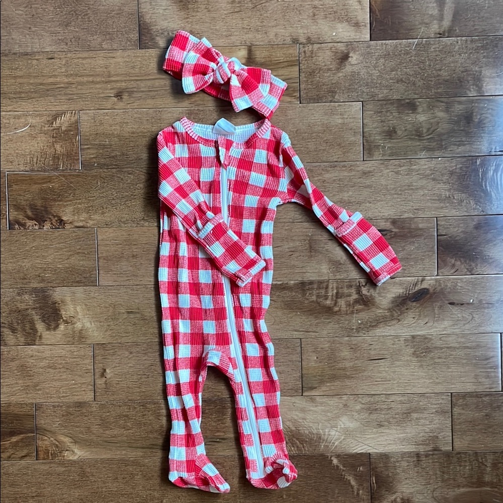 SpearmintLOVE footed waffle set 3-6month